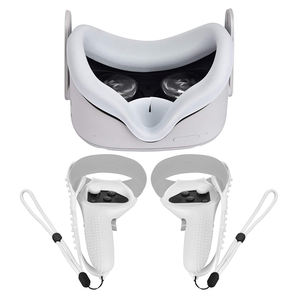Kit de accesorios de silicona VR suave con cubierta facial y cubierta de controlador para <span class=keywords><strong>Oculus</strong></span> <span class=keywords><strong>Quest</strong></span> <span class=keywords><strong>2</strong></span> Touch Grips con correa de mano - Product Image 5