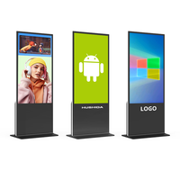 Layar Iklan LCD Interaktif Berdiri Lantai 65 55 50 43 Inci, Kios Layar Sentuh Android, Signage Digital Dalam Ruangan