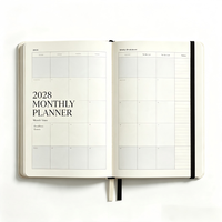 Carnet de planification des objectifs A5 minimaliste, couverture rigide crème, journal de croissance personnelle, avec élastique