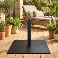 Support de parasol JH-Mech ODM 24 1/2 pouces, montage facile, fixation par ancrage, résistant aux intempéries, en acier carbone noir.