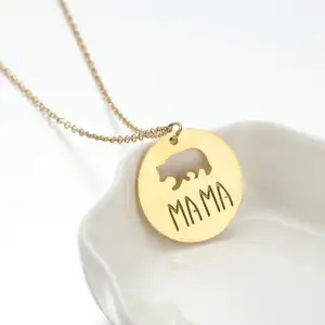 Mother's Day Gift Stainless Steel Gold Plated animal alphabet Pendant Necklace Anniversary Birthday Gifts for Women Mom Grandma