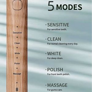 Vente flash - <span class=keywords><strong>Brosse</strong></span> à dents sonique portable pour les voyages, 5 vitesses, avec tête en <span class=keywords><strong>bambou</strong></span> biodégradable et boîte - Product Image 3