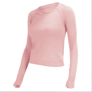 2.0 Mới Lulu Công Nghệ Dài Tay Áo T-Shirts Thoáng Khí Đàn Hồi Cao Đan Yoga Chạy Top Phụ Nữ Với Ngón Tay Cái Lỗ - Product Image 6