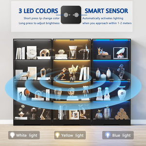 ארון תצוגת זכוכית עם 3ct תנועה חיישן 3ct אור 4 שכירים עבור אספנות - Product Image 3