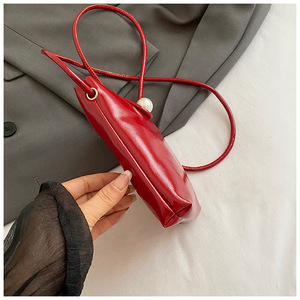 New Mini Phone Bag Fashion Trendy Red Single Shoulder Crossbody <b>Purse</b> Minimalist Solid Color <b>Small</b> Bag for Women - Product Image 3