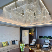 Lustre moderne en acrylique LED personnalisé de luxe pour le hall d'hôtel et la décoration intérieure