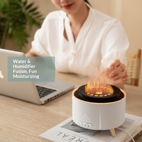Diffuseur d'aromathérapie créatif à flamme, nouveau modèle, à brancher, 0,5 L, humidificateur de bureau à bruit blanc, volcan de lave simulé