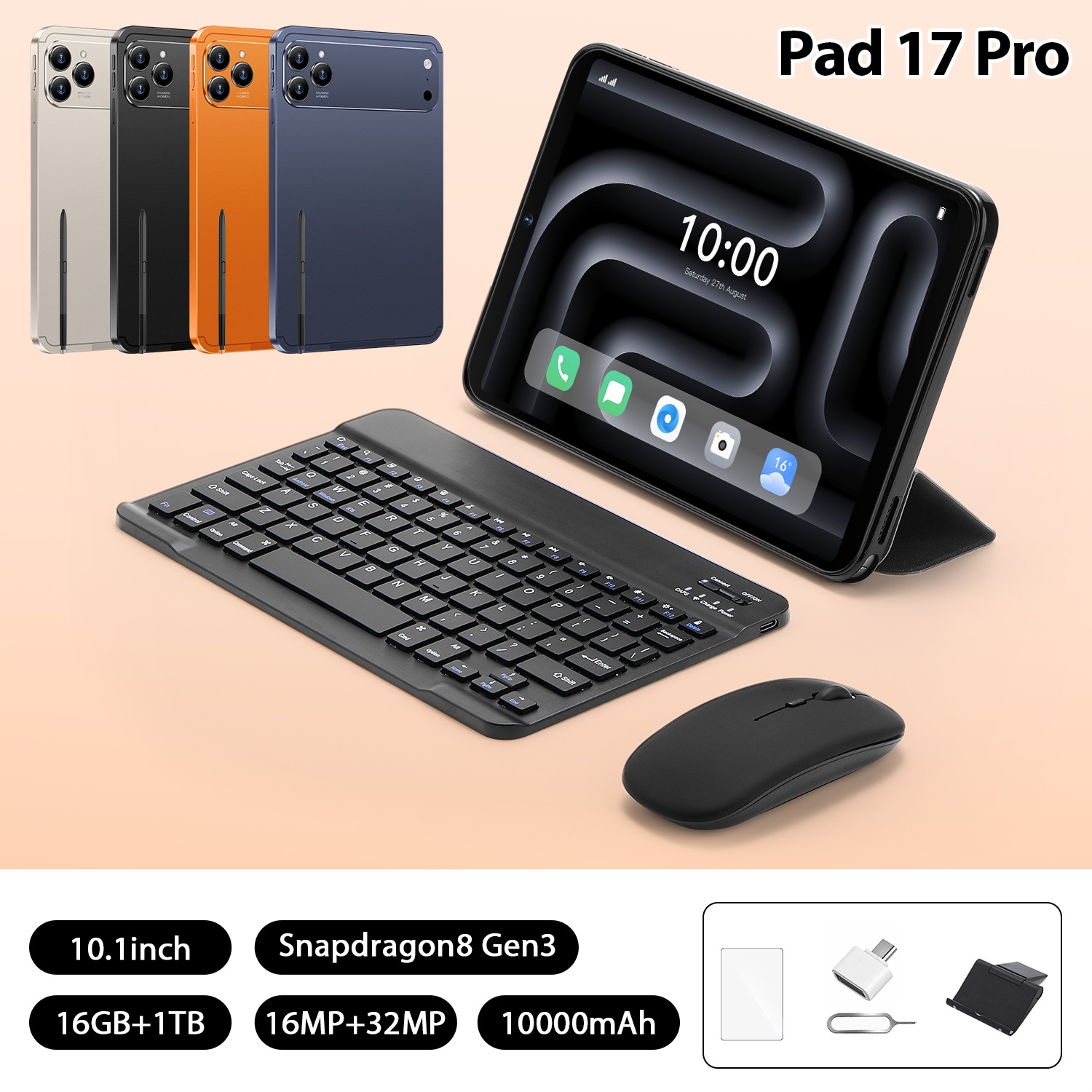 Pad 17 Pro Max 5G Global Version Tablet PC 10.1 Inch Android 15