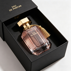 Flacon de parfum en verre octogonal de luxe vide avec bouchon hexagonal doré et pompon, logo personnalisé, flacon vaporisateur de parfum rechargeable - Product Image 3