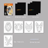 Ensemble de livres à gratter personnalisés avec des modèles de dessins animés, des pochoirs arc-en-ciel pour la peinture, pour les enfants de 2 à 4 ans