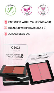 Paleta de Rubor en <span class=keywords><strong>Crema</strong></span> y en Polvo, Alta Pigmentación, Resistente al Agua, Acabado Natural de Larga Duración - Product Image 2