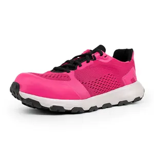 Pink sneaker steel toe sports safety shoes for women fashion hot sale lace design for sport safety shoes for work ce certificate