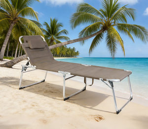 Lit pliant en aluminium au design moderne avec matelas épais et confortable pour adultes, idéal pour le camping en plein air, les parcs et les hôtels - Product Image 1