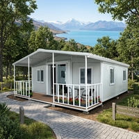 Maison conteneur pliable moderne à double aile extensible 20ft 40ft Villa de luxe modulaire préfabriquée Parc ISO CE Installation rapide Maison mobile