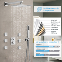 Clé de piano grise salle de bain robinet à affichage numérique ensemble de système de douche baignoire chaude et froide 4 fonctions robinet ensemble de douche intelligent