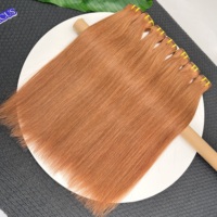 Ciocca di capelli umani grezzi vietnamiti di un singolo donatore # 35 Ciocche di Capelli Vergini Lisci Rossi-Marroni a Doppia Trama con Cuticole Allineate