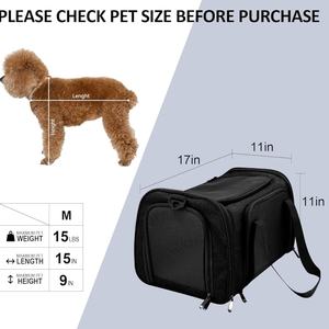 TSA-15 liraya kadar küçük kediler ve köpekler için fermuar kapatma ile taşınabilir Polyester evcil hayvan taşıyıcı onaylı yumuşak taraflı - Product Image 3