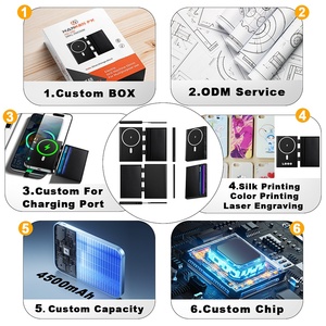 พาวเวอร์แบงค์หนัง PU ความจุ 4500 มิลลิแอมป์ แบบพกพา พร้อมช่องใส่การ์ด รองรับการชาร์จไร้สาย สำหรับโทรศัพท์ - Product Image 5