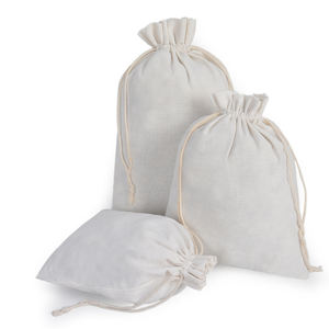 ถุงผ้าฝ้ายรักษ์โลกขนาด 10x15 ซม. พร้อมเชือกผูก ใช้ซ้ำได้ สำหรับใส่เทียนและสบู่ - Product Image 1