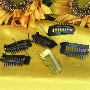 3.6cm 1000 pièces/sac Clips en métal en forme de <span class=keywords><strong>U</strong></span> postiches Snap-Comb perruque Clips avec caoutchouc pour Extensions de cheveux trame Clip-on perruque - Product Image 1