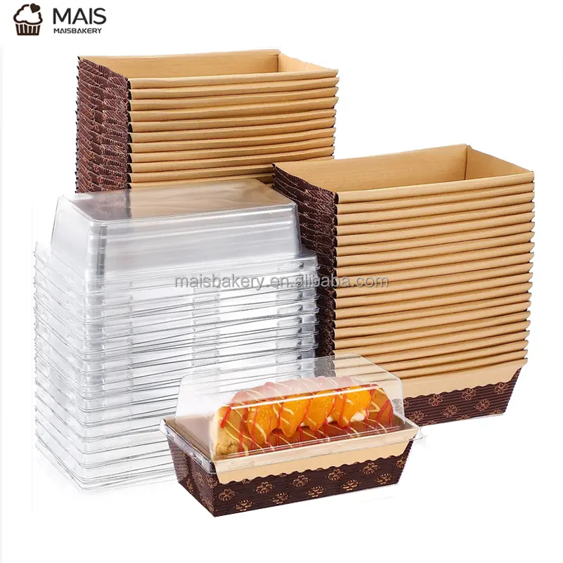 Maisbakery giấy Loaf Pan giấy dùng một lần Baking Pan với nắp đậy Giấy dùng một lần chảo khuôn cho bánh bánh mì lò Loaf bánh