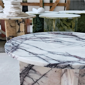 HRST Stone Morden Style <strong>Table</strong> <strong>Small</strong> <strong>White</strong> Purple Marble Coffee <strong>Table</strong> Custom Side <strong>Table</strong> with Living Room - Product Image 4