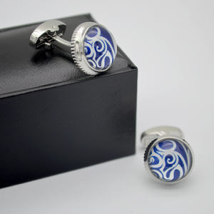 Mancuernillas Francesas para Camisa de Hombre, Redondas, de Cristal Plateado, para Negocios, Compromiso, Boda, Fiesta o Aniversario - Product Image 2