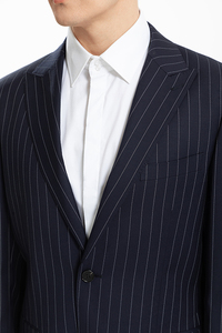 <span class=keywords><strong>Costume</strong></span> formel rayé <span class=keywords><strong>bleu</strong></span> <span class=keywords><strong>marine</strong></span> pour <span class=keywords><strong>homme</strong></span> – Vente en gros – Ensemble de luxe ajusté (veste et pantalon) avec boutons – Tenue de mode masculine avec option grandes tailles - Product Image 6