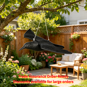 Décoys de corbeaux volants en plastique PE réalistes avec texture réaliste pour la décoration de jardin, prêts à être expédiés - Product Image 1
