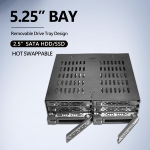 UNESTECH กล่องใส่ฮาร์ดดิสก์แบบ Hot Swap 6 ช่อง ขนาด 2.5 นิ้ว SATA/SAS สำหรับ SSD/HDD ความหนา 9.5 มม.  พร้อมช่องใส่ฮาร์ดดิสก์แบบ Mobile Rack ขนาด 5.25 นิ้ว SATA - Product Image 1