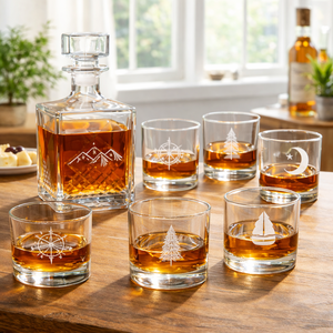 Luxury Classic Design <strong>Crystal</strong> 750ml <strong>Whiskey</strong> <strong>Decanter</strong> Glass Set Gift <strong>Whiskey</strong> Stones Wooden Gift Box Custom Logo Men's Graduation - Product Image 2