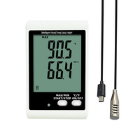 Registrador de Datos de Temperatura y Humedad con Sonda Externa DT20E, Registrador de Datos de Alta Temperatura, Sensor de Temperatura y Humedad, Alarma Sonora y Luminosa