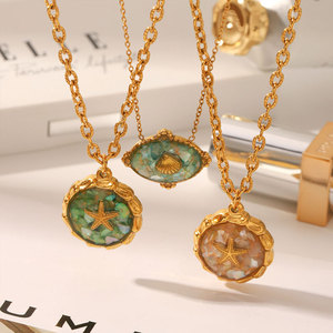 สร้อยคอจี้แฟชั่นฮาวายสำหรับผู้หญิงทำจากสแตนเลส316L 14K 18K - Product Image 2