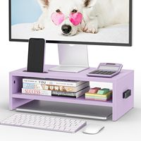Soporte para Monitor de Varias Capas con Cajón, Organizador de Almacenamiento para Escritorio de Oficina y Computadora