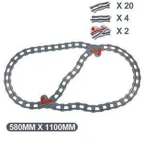 Electric trains are compatible with curved straight rails, changing cross rails, duplo blocks PA00263