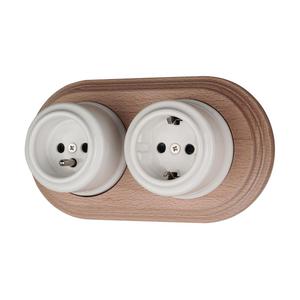 Keruida <span class=keywords><strong>porcelana</strong></span> blanca retro UE enchufe de pared estándar <span class=keywords><strong>vintage</strong></span> cerámica UE <span class=keywords><strong>enchufes</strong></span> 250V 16A - Product Image 5