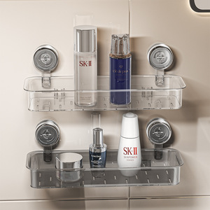 Yimijia Bathroom Suction Storage Rack Rectangular Wall Mounted Vanity Organizer For Makeup And toiletries - Product Image 2