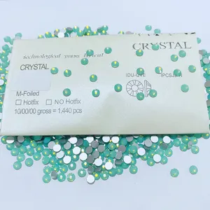 Yantuo diskon besar bulat Opal hijau SS20 perak belakang kaca kristal berlian imitasi non-hotfix Flatback untuk DIY kerajinan kuku sepatu