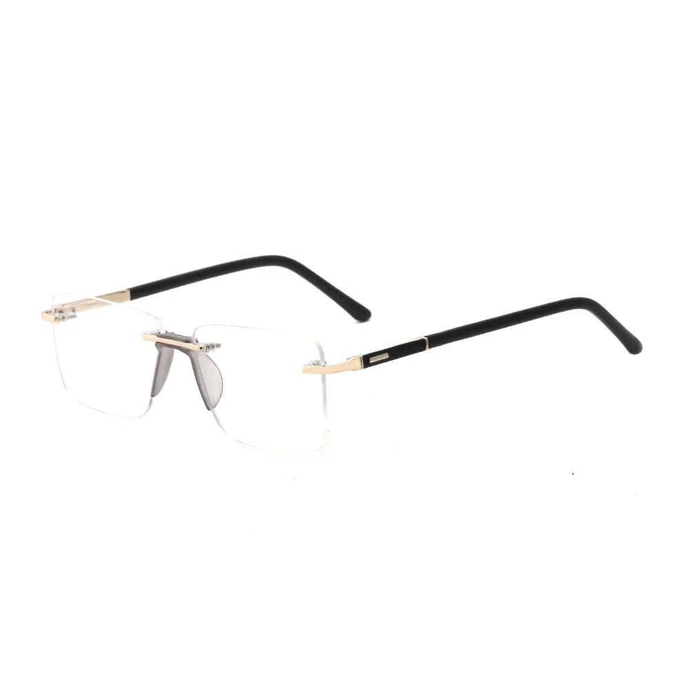 Frameless Optica Glasses Mens Optica Eye Glass Metal Alloy Frame Rimless Custom Eyeglass Frames
