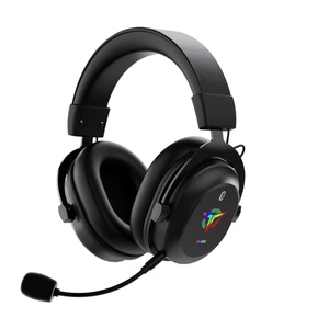 Rambotech Metal Chipset Wireless Gaming Headphone With External <b>Microphone</b> 25MS Low Latency RGB Lighting Over Ear Design - Product Image 2