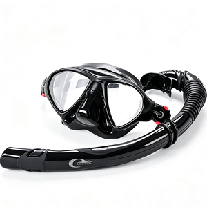 Masque de plongée OEM en verre trempé avec jupe en silicone liquide et tuba pliable pour femme, plongée libre professionnelle, vision claire - Product Image 2