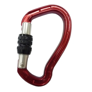 Mosquetón de aluminio 24KN, en forma de oreja, aleación, bloqueo de tornillo - Product Image 1