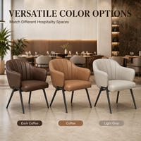 Chaises de salle à manger pour restaurant, fauteuil rembourré moderne avec accoudoirs courbes pour hall d'hôtel, banquet, salon, bar sportif, bistrot, dîner