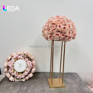 ลูกบอลดอกไม้ประดิษฐ์ผ้าไหม LEDA ขนาด 40 ซม. สีชมพู สำหรับตกแต่งโต๊ะงานแต่งงานและงานอีเว้นท์ - Product Image 2