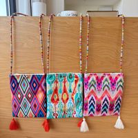 Tas Ponsel Motif Geometris Baru untuk Wanita Dompet Selempang Artistik Unik Dompet Koin Mini Dengan Elemen Geometris