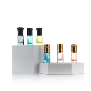 Gevulde Mini 3Ml 6Ml 9Ml Essentiële Olie Parfum Achthoek Fles Met Rvs Roll Bal Of Glas stok Attar Glazen Fles