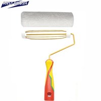 Rouleau de peinture mural industriel antidérapant de 230 mm (9 pouces) en polyester mélangé, longueur de poils de 18 mm, avec cadre de cage, fabrication OEM