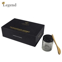 Boîte d'emballage en verre pour miel avec logo personnalisé, boîte cadeau magnétique élégante et luxueuse pour bouteille de miel