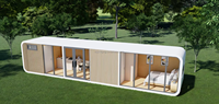 Conteneur de 40 pieds en acier, style villa extérieure, design moderne, mini-maison, maison mobile, bureau, pod, cabane Apple, préfabriqué