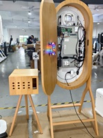 Oval Solid Wood Mirror Photobooth 40 Inch Glass with 21.5 Touch Screen Interactive LED Light Event Venue
